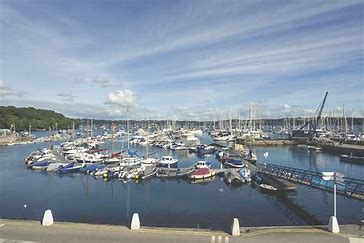 View from MYC across Mylor Yacht Harbour
